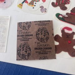 80s Stickers Vintage Large Bears Fuzzy, Glow In Dark Christmas LOT Sandylion!