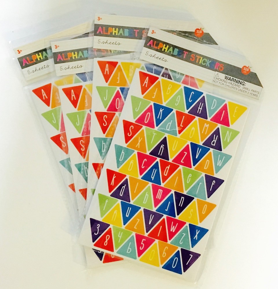 4 Pkgs. Alphabet Numbers Stickers Teacher Supply Poster Bulletin Board Projects