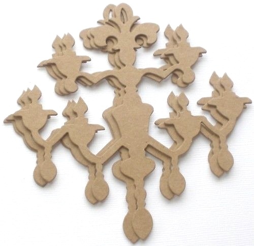 {3} *ViNTAGE CHANDELIER* Raw Bare Chipboard Die Cuts – 4 3/4″ x 5″