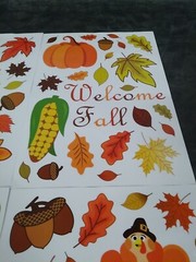 100 Stickers – Welcome Fall Thanksgiving Harvest Pumpkin Corn Leaves Acorns