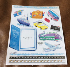 5 X 6″ NRN DESIGNS STICKERS: TRAVEL PASSPORT SHIP TRAIN PLANE *