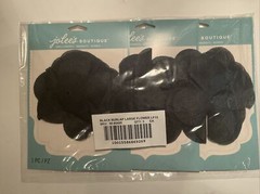 Jolee’s Boutique BLACK BURLAP LARGE FLOWERS 3D Stickers 3 pack 3 total
