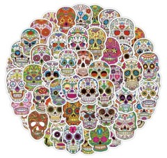 Sugar Skull Stickers Dia De Los Muertos Decals Horror Dead Mexico Pack Lot 50 pc