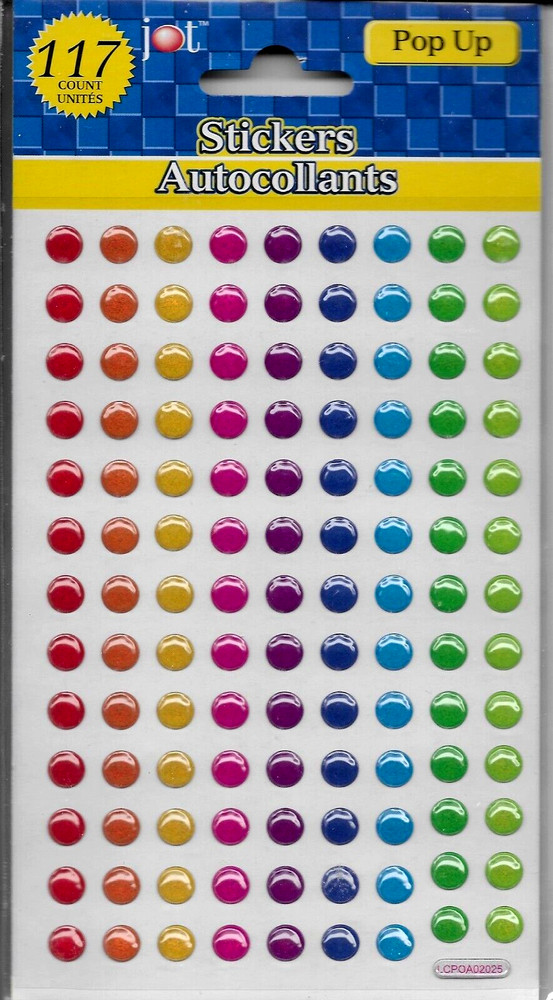 Gems Bling Epoxy Blue Purple Green Red Orange Yellow Rainbow Jot Pop-up Stickers