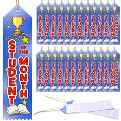 100 PCS 8×2 Inch Student Of The Month Award Ribbons Event Card String Bulk