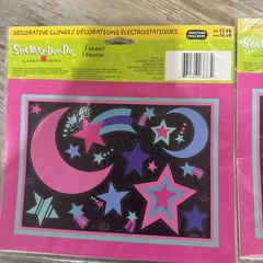 2 Packs AMERCIAN GREETINGS STICKETY DOO DA CLINGS Moon And Stars STICKERS
