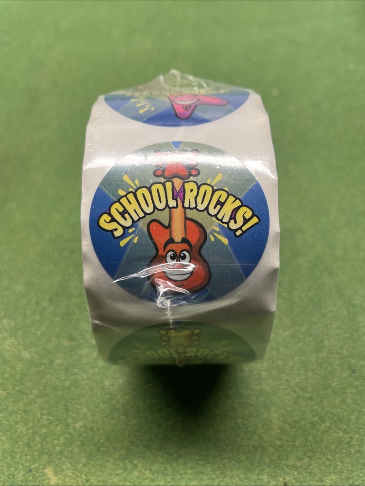 Vintage Roll Of School Rocks! Stickers Oriental Trading Co.