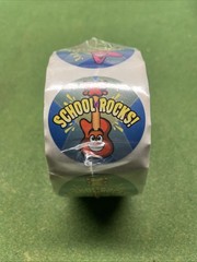 Vintage Roll Of School Rocks! Stickers Oriental Trading Co.