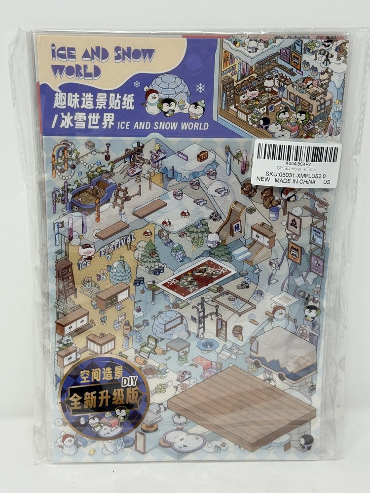 DIY Funny Scenery Scrapbooking Stickers Set Ice Snow World Magic Academy