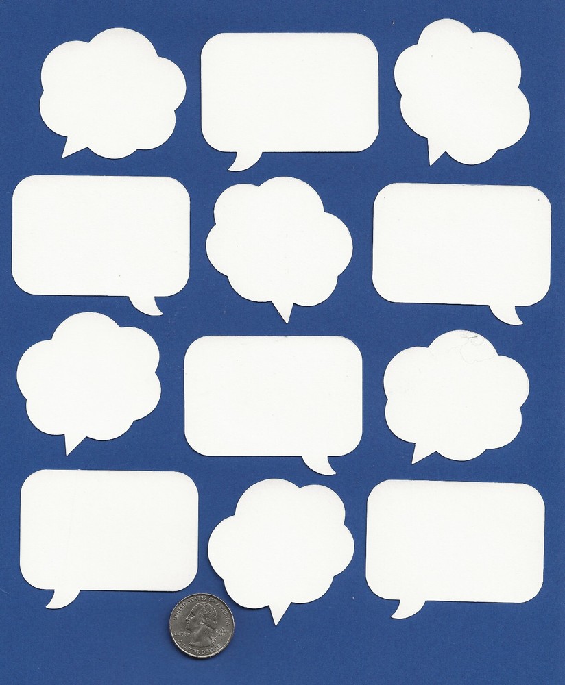 Quotation Bubble Die Cuts, 24 pcs. ANY COLOR(s) – Scrapbooking – Cards
