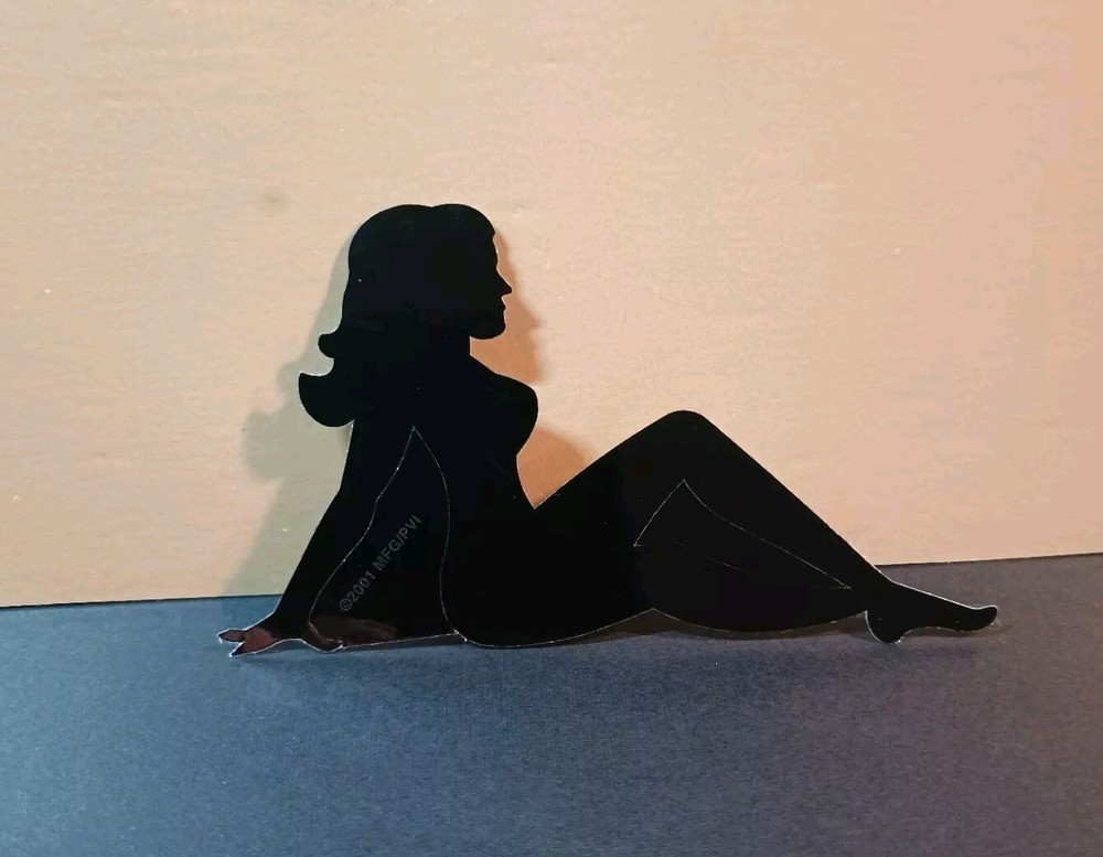 Vintage Stickers MUD FLAP GIRL Glossy Foil Vending Sticker VTG PVI Black 01