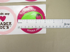 5 Trader Joe’s Valentine’s Day Stickers Sheets 3″ Diameter Round Olive You