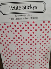 Petite Stickys by Whisker graphics (4 Sheets/128 1″ Stickers) ~ RED POKA DOTS