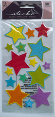 EK Success Sticko Stickers Glitter Primary Stars ~ SPCLS83