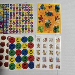 Vintage Sticker Lot 21 Sheets AGC, Gibson, Hallmark, Holiday Characters Looney