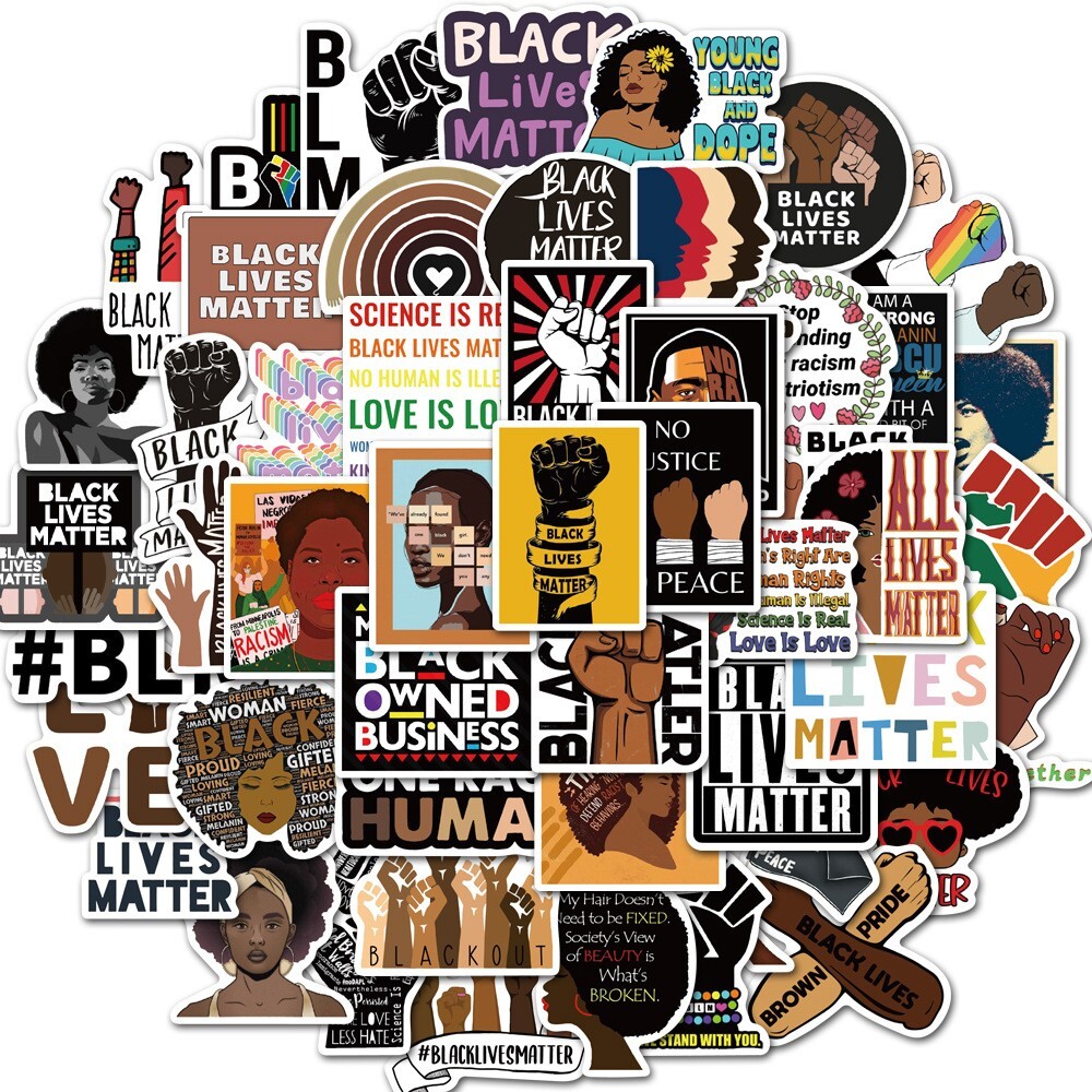 100 pcs BLM Stickers, Human Rights, Hydro flask laptop no residue, 099