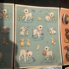 Lot of 6 – Rare VINTAGE Hallmark Cards Easter Sticker Sheets 1983 and 1984