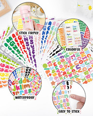 4144 Pcs Alphabet Stickers 37 Sheets Small Letter Stickers,0.5» Self-Adhesive V