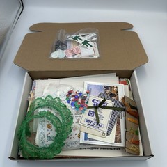 Vintage Ephemera Junk Journal Kit Craft -Supplies Fabric Buttons Cards Paper Mix