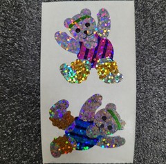 RARE VINTAGE «DANCING BEARS» STICKERS! HAMBLY STUDIOS 1980S HOLO FOIL