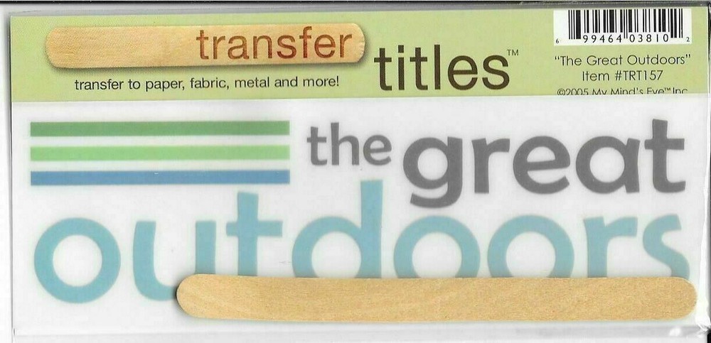 MY MINDS EYE The Great Outdoors Rub On Transfer Titles Adventure Nature