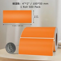 Orange Color Coding Labels 2 × 4 Inches Rectangle Vinyl Self-Adhesive Sticker…