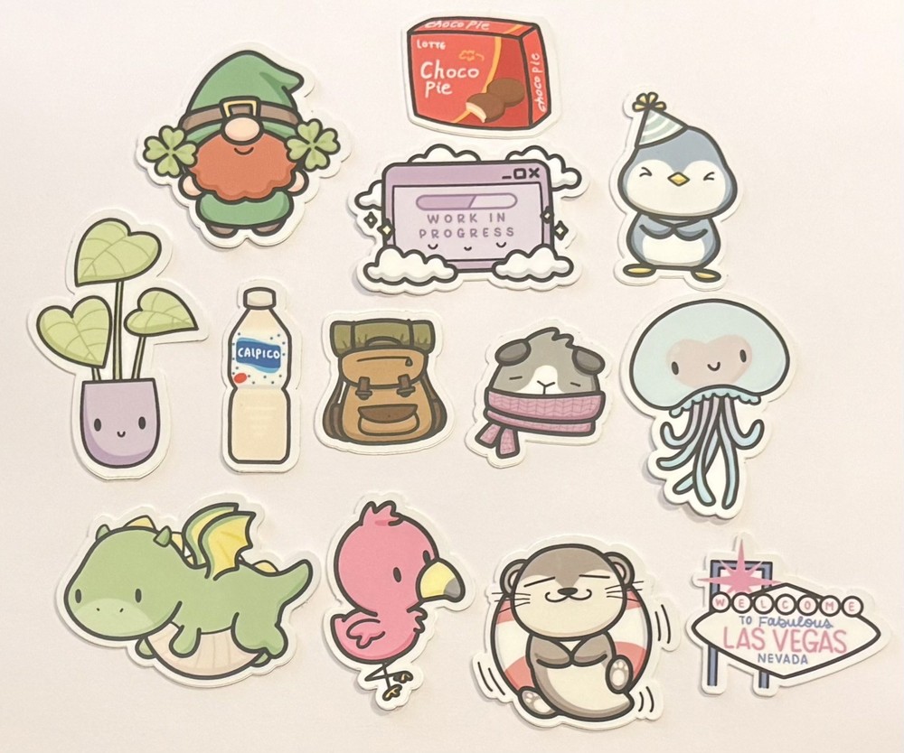 Hubman and Chubgirl Lot of 13 Diecut Stickers NEW