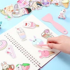 Sabary 4 Pieces Sticker A5, about 8.3 x 5.8 inch, Red, Blue, Yellow, Purple
