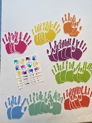 Hand Cut Out Assorted Colors(39) + Hallmark Hand Stickers(60) Back 2 School!!!