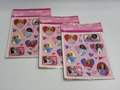 Vntg 1999 Hallmark Heartline 3 Sealed Fashion Barbie Sticker Packs Mattel