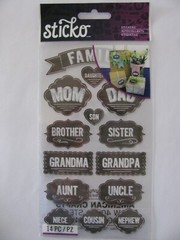 Sticko Stickers CHALK FAMILY 14 Pieces NIP