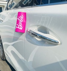 Barbie Car Sticker Label Tag (Barbie on Board Car Window Bumper Sticker Decal)