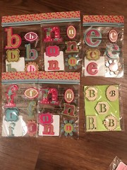 Scrapbook Stickers Letters Alphabet Monogram Wood & 3D Floral 6 Pkgs NEW Craft