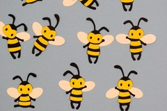 Bumble Bee Die Cut 10 bees Handmade Paper Piecing Card Stock Scrapbook 10 pc