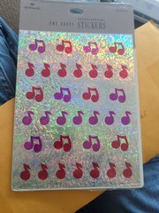 Vintage Hallmark Stickers Musical Notes Prism 1 Sheet New Pack