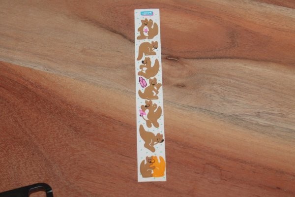 Vintage 1983 Cardesign TOOTS Sticker Strip KANGAROOS MUS #148 Mama & Joey family