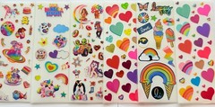 10 Sticker sheets Rainbow Fantasy Stars Smiley Face Hearts Butterflies Flowers