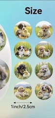 40 PCs Round 1” Adorable Puppies & Chicks Stickers Spring Easter Decor Env Seals