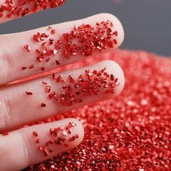 45 Gram Glass Crushed Chips Powder Irregular Shape Nail Art Tips + Storag Box