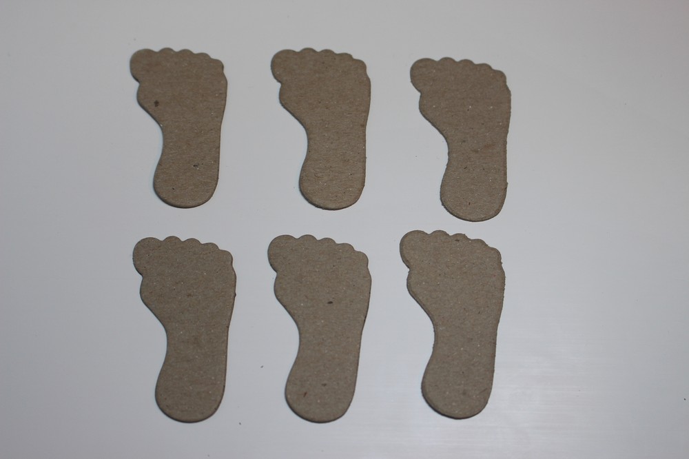 Foot Print Chipboard 6 Die Cuts Embellishment Footprints Feet