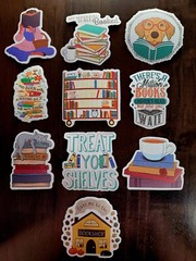 STICKERS x 10 Books Positive Treat Yo Shelves Take me to the bookshop FEBC9