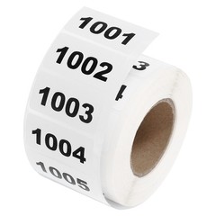 1 Roll Inventory Number Sticker 1.6×0.8″ 1001-2000 Consecutive Number Sticker