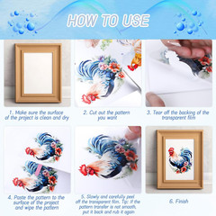 Vintage Rub on Transfers for Crafts – 4 Sheets Large Blue Flower Furniture Trans