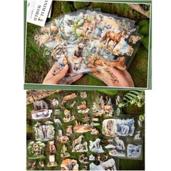 20 Sheets PET Stickers Wild Animals Scrapbooking Sticker for Journal Album Craft