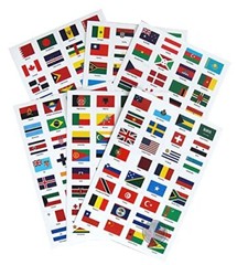 192 Pcs World Flags Stickers World Map Passport Stickers for Planner Journal