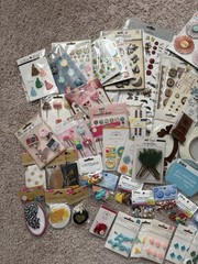 HUGE NEW Bulk Scrapbooking Embellishments and Stickers Lot 100+ Items