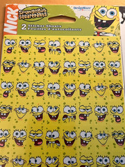 2x NEW SpongeBob SquarePants Sticker Sheets 2001 VTG 248 Total Bob Face Stickers