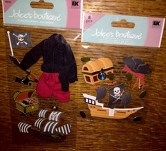 Lot Of 2 Jolees Peter Pan Captain Pirates Ship Treasure Disney Scrapbook Sticker