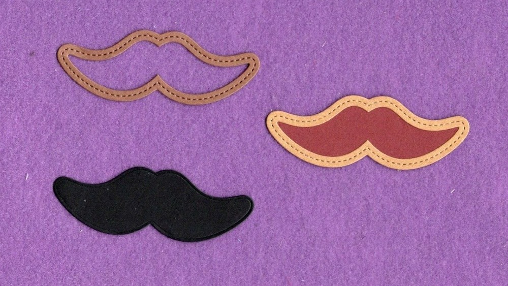 MUSTACHE #6 with background die cuts scrapbook cards