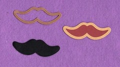 MUSTACHE #6 with background die cuts scrapbook cards